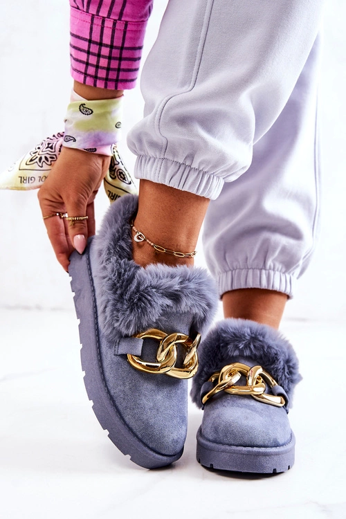 Damskie Papcie Złoty Łańcuch Niebieskie Ardrums