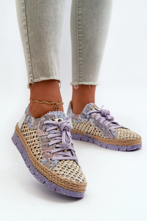 Półbuty Damskie Skórzane Maciejka 05897-05 Fioletowe