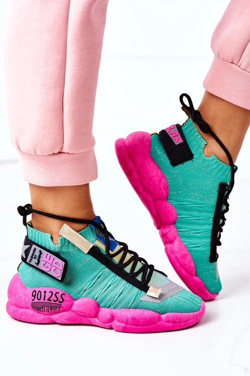 Damskie Sportowe Buty Sneakersy Zielone Bubble Tea