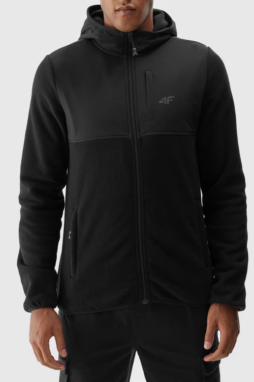 Męski Polar Z Kapturem Regular 4FWAW24TFLEM269-20S Czarny