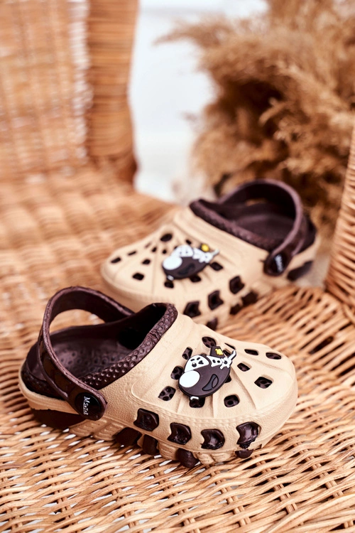 Klapki Dziecięce Piankowe Kroksy Brązowe Samolot Donald