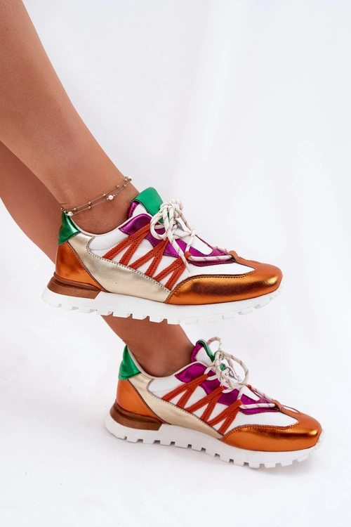 Skórzane Półbuty Sneakersy Damskie Artiker 56C1737 Multikolor
