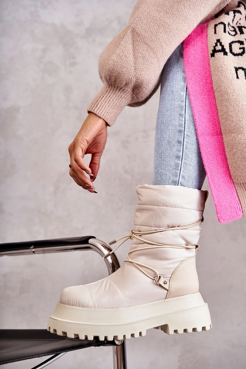 Damskie Śniegowce Na Platformie Beżowe Lilou