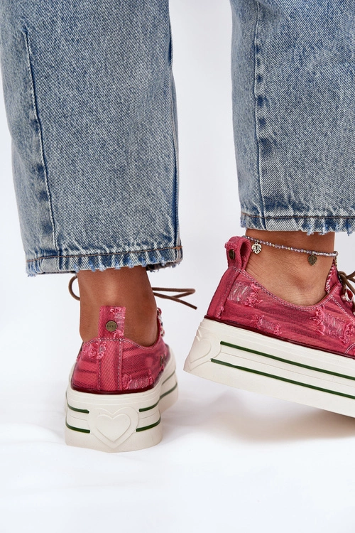 Trampki Damskie Na Platformie GOE RR2N4104 Czerwone