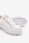 Materiałowe Trampki Na Platformie Big Star LL274150 Białe