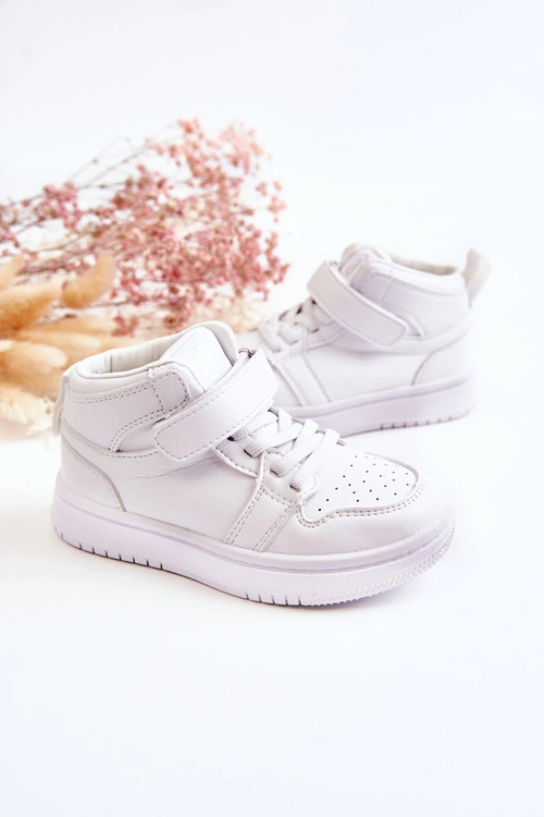 Dziecięce Wysokie Buty Sportowe Białe Berty