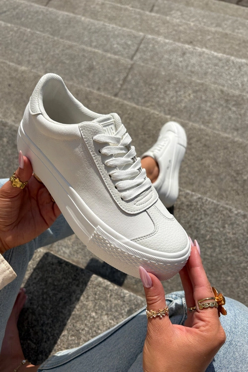 Trampki Damskie Na Platformie Big Star RR274337 Białe