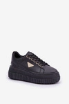 Stylowe Sneakersy Na Masywnej Platformie Czarne Vallexia