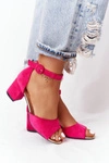 Zamszowe Sandały Na Obcasie Vinceza 23-20100 Fuksja
