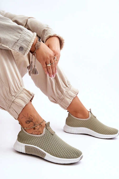 Klasyczne Wsuwane Buty Sportowe Zielone Frankie