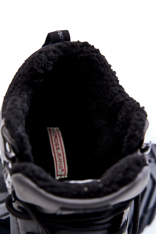 Męskie Ocieplane Buty Trekkingowe Cross Jeans KK1R4031C Czarne