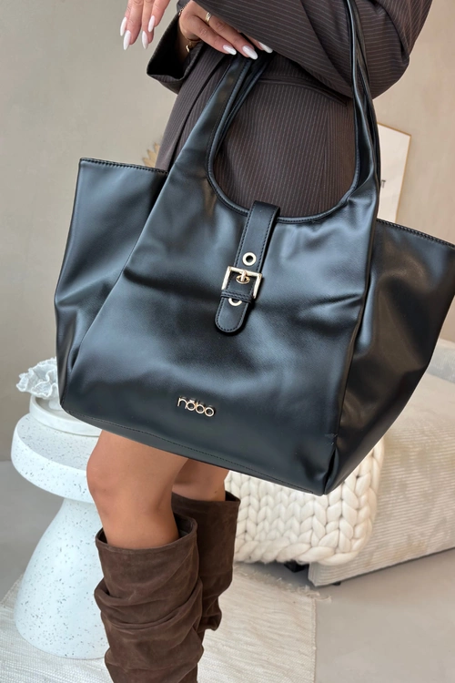 Torebka Shopperka Z Klamrą NOBO BAG6010-020 Czarna