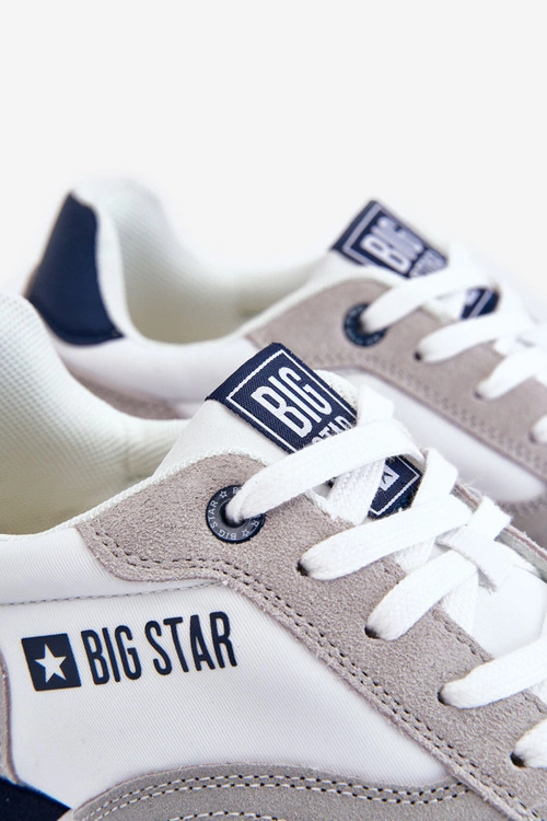 Męskie Buty Sportowe Memory Foam System Big Star LL174160 Biało-Szare