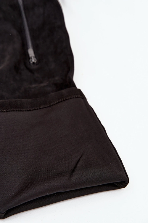 Kozaki Na Słupku I Platformie Za Kolano Eko Zamszowe Czarne Amareen