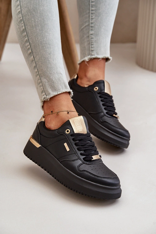 Sneakersy Damskie Na Platformie Big Star OO274758 HI-POLY SYSTEM Czarne
