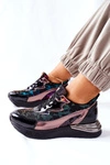 Sportowe Damskie Buty Sneakersy Czarne Multi Buckland