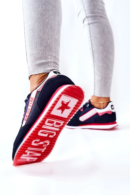 Skórzane Sportowe Buty Big Star II274270 Granatowe