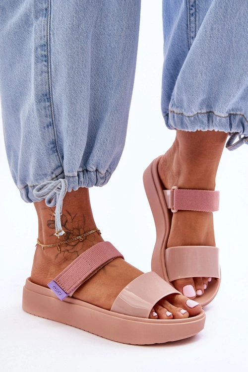 Wegańskie Klapki Na Rzep ZAXY HH285284 Nude