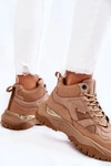 Damskie Wysokie Buty Sportowe Memory Foam System Big Star KK274355 Beżowe