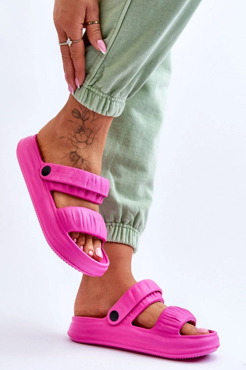 Piankowe Klapki Sandałki Fuksja Lirell