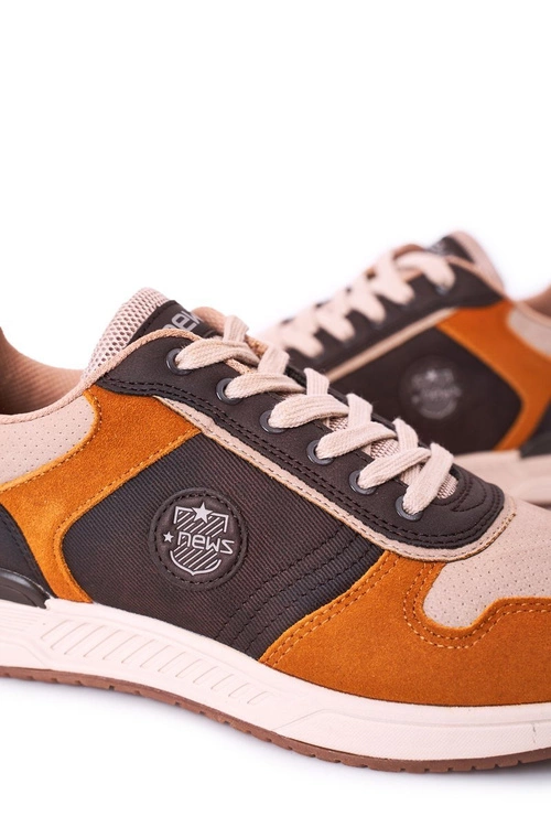 Męskie Sportowe Buty Sneakersy Żółto-Brązowe Harold
