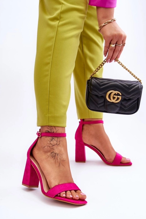 Damskie Sandały Na Stabilnym Słupku Fuksja Lavissa