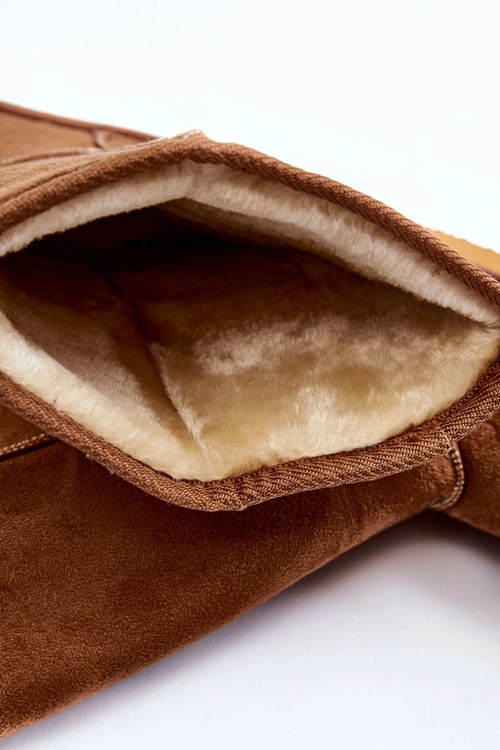 Damskie Zamszowe Wysokie Śniegowce Ocieplane Camel Reyma