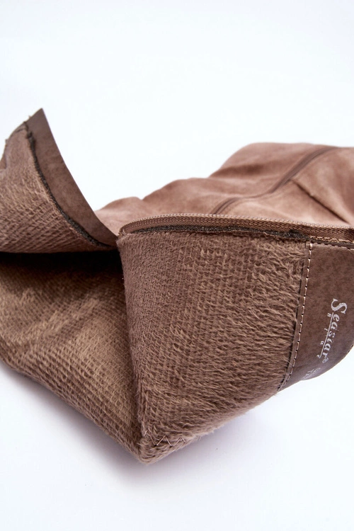 Kozaki Przed Kolano Na Słupku Zamszowe Beżowe Kilrenita