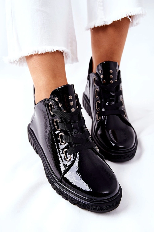 Lakierowane Półbuty Sergio Leone PB210 Czarne