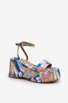 Wzorzyste Sandały Na Platformie I Koturnie Multikolor Wiandia