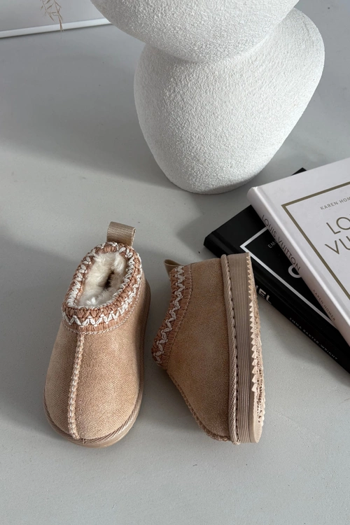 Śniegowce Dziecięce Z Haftem Beżowe Prina