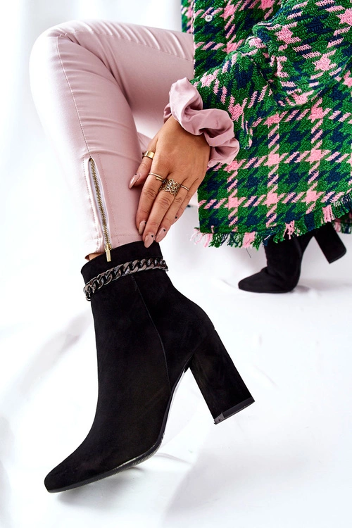 Skórzane Wysokie Botki Laura Messi Czarne 2203