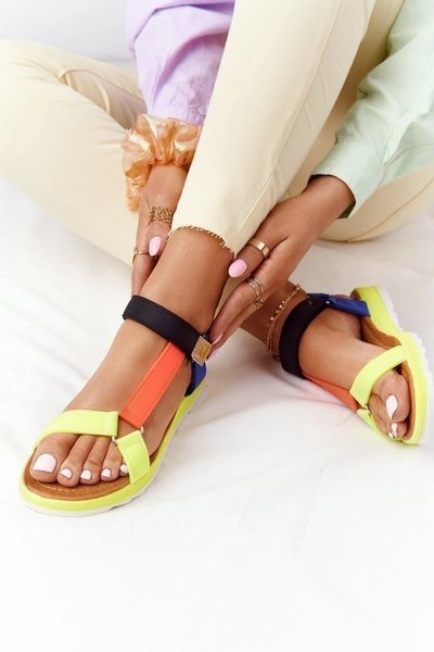 Damskie Sandały Na Gumowej Podeszwie Wielokolorowe Stranger