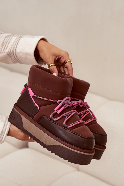 Śniegowce Na Platformie D.Franklin DFSH371015 Czekoladowe