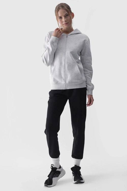 Bluza Damska Dresowa Z Kapturem Rozpinana Bawełniana 4F Szara 4FWMM00TSWSF1467-27M