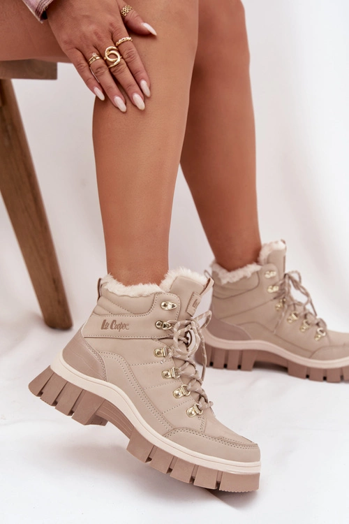 Ocieplane Trapery Damskie Lee Cooper LCJ-25-31-3910 Beżowe