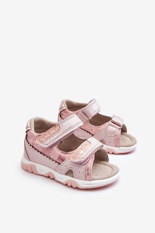 Dziecięce Wygodne Sandałki Na Rzepy Różowe Alaska