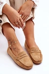 Damskie Zamszowe Mokasyny Camel Lenvie