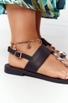 Skórzane Sandały Japonki Big Star HH274705 Czarne