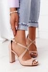 Eleganckie Sandały Na Słupku Nude Jemma