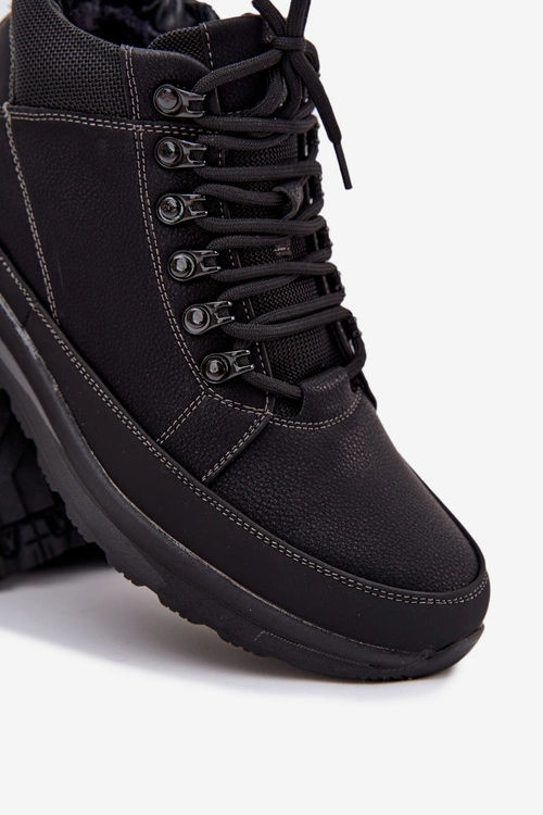 Buty Trekkingowe Trapery Męskie Ocieplane Czarne Wivelle