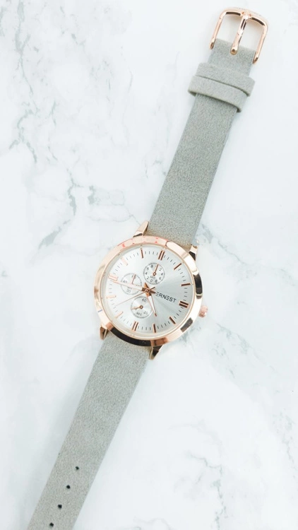 Damski Zegarek Ernest Darsi Szary Zamsz