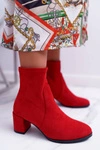 Botki Damskie Na Obcasie Wiosenne Sergio Leone Wsuwane Czerwone LikeStar