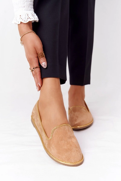 Damskie Zamszowe Mokasyny Lu Boo Camel