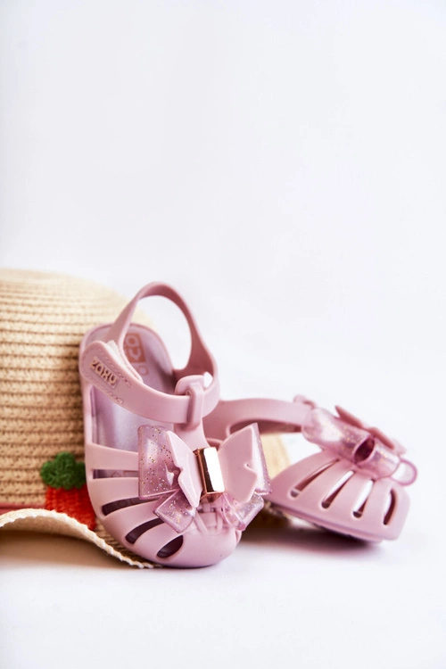 Dziecięce Sandałki Na Rzep Pachnące ZAXY JJ385034 Jasnofioletowe