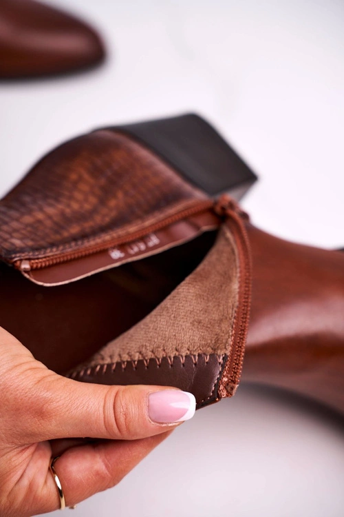 Botki Damskie Na Obcasie Sergio Leone Brązowe BT613