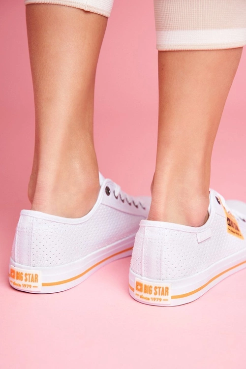 Damskie Trampki Big Star Ażurowe FF274035 Białe
