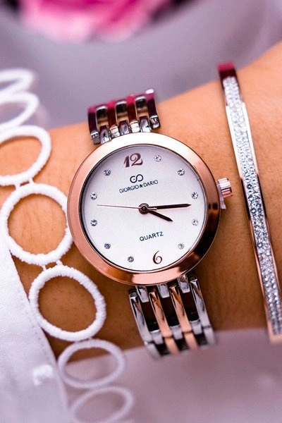 Damski Zegarek Giorgio & Dario Srebrno Miedziany Fargin