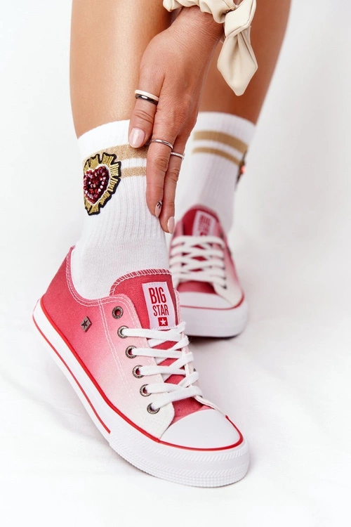 Damskie Trampki BIG STAR HH274130 Ombre Czerwone