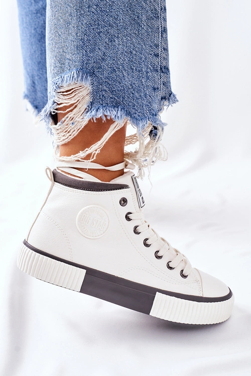 Wysokie Ocieplane Trampki Big Star II274158 Białe